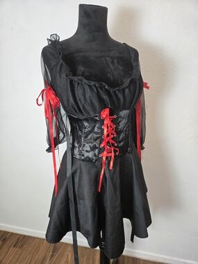 leg avenue corset dress Leg Avenue Size S French Cancan Corset Dress Moulin Rouge Deluxe Fancy  Dress